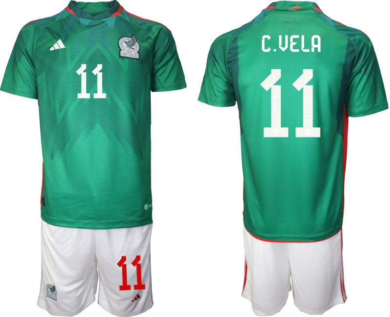 Men 2022 World Cup National Team Mexico home green 11 Soccer Jerseys